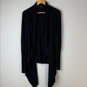 LULULEMON WOMEN'S OPEN FRONT DRAPE SWEATER CARDIGAN BLACK